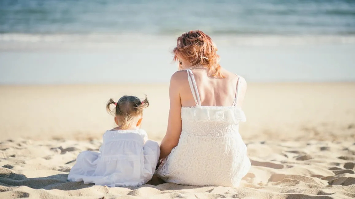 Woman with girl alone